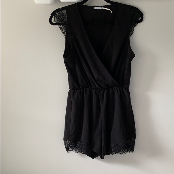 Urban outfitters Black Silky  Lace romper - Picture 2 of 7